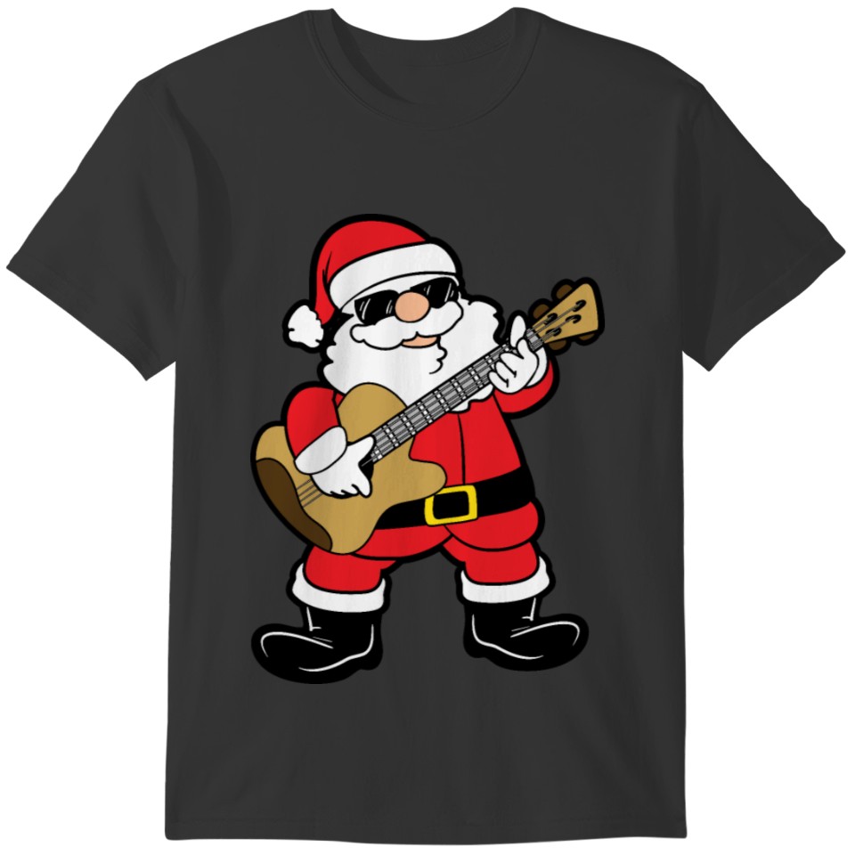 Funny Santa Claus Xmas Merry Christmas Guitar Gift T-shirt