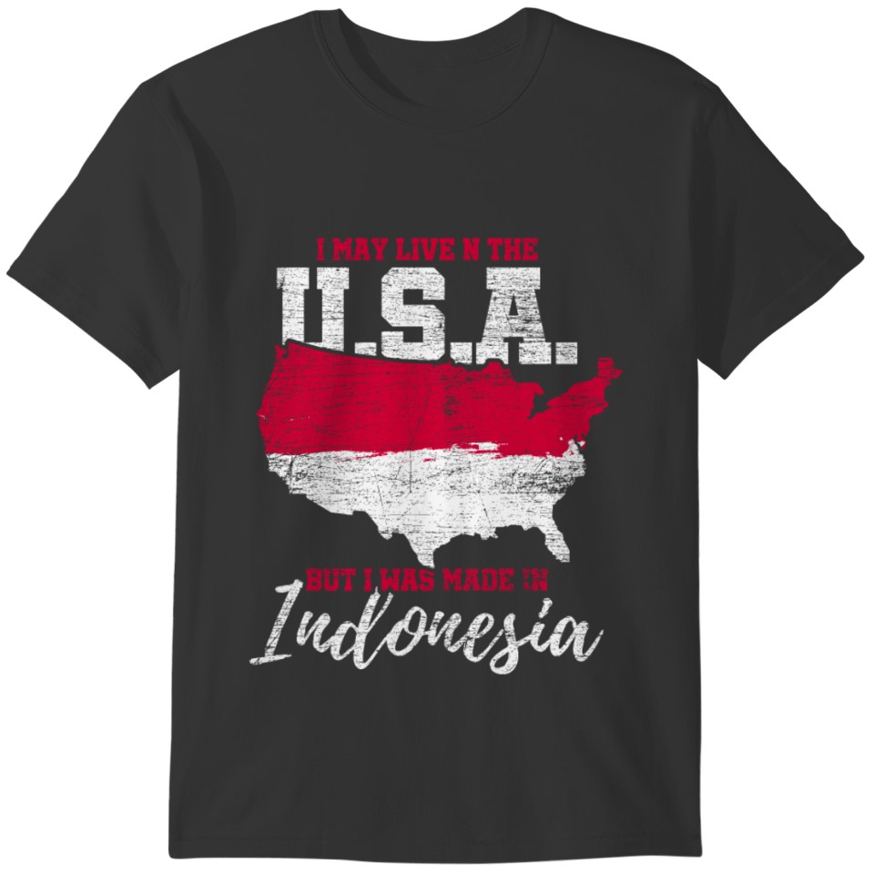 Indonesia Flag Indonesian Southeast Asia USA Gift T-shirt