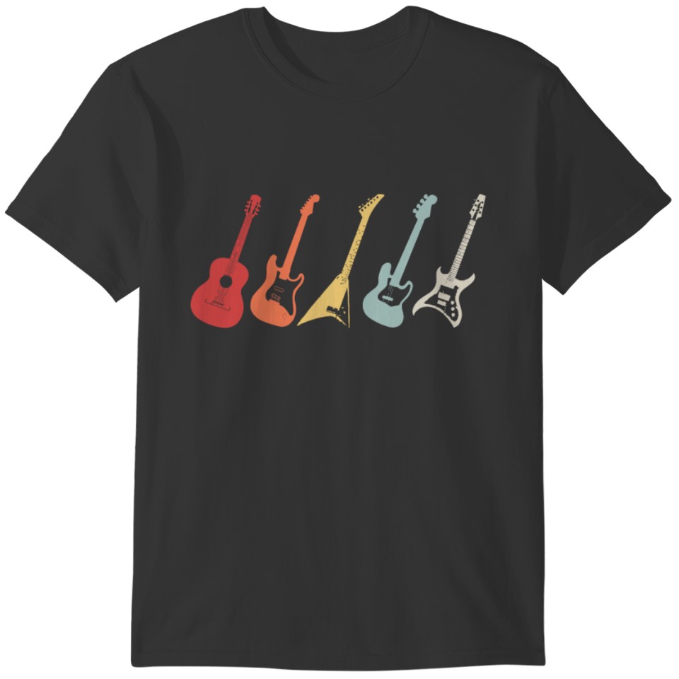 Vintage Guitar Retro Classic Tee Shirt T-shirt