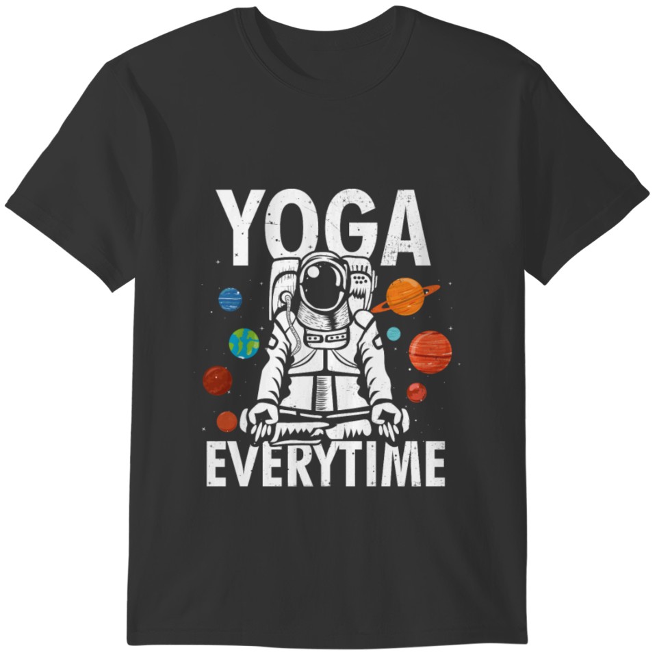 Awesome Yoga Astronaut Planets Men T-shirt T-shirt