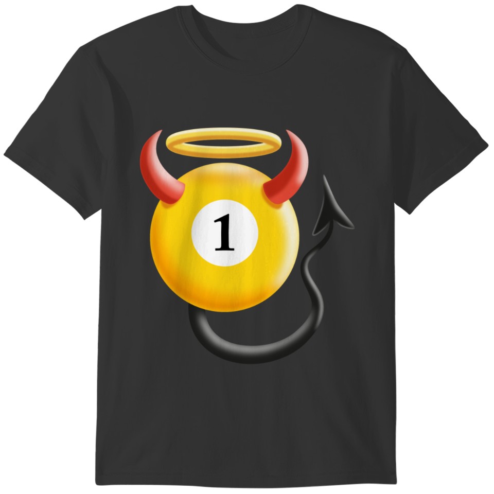 funny sassy pool billiards shirt 8ball devil angel T-shirt