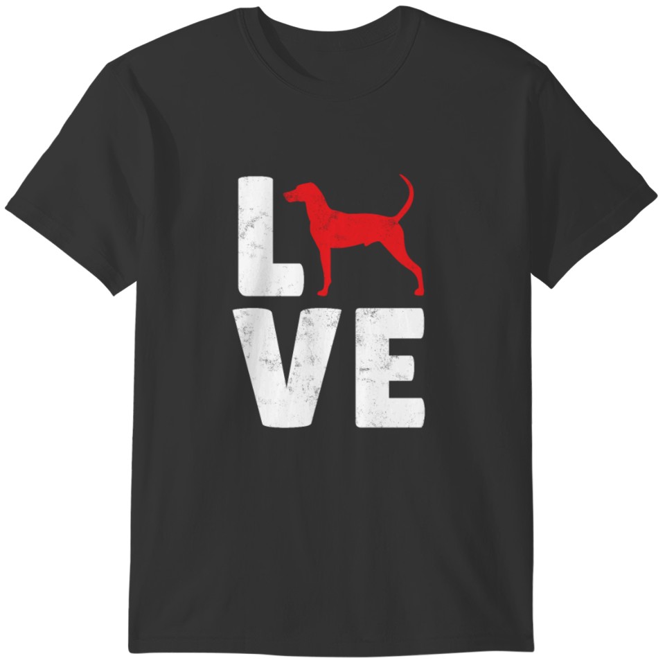 Redbone Coonhound Love Cute Dog Owner Gift T-shirt