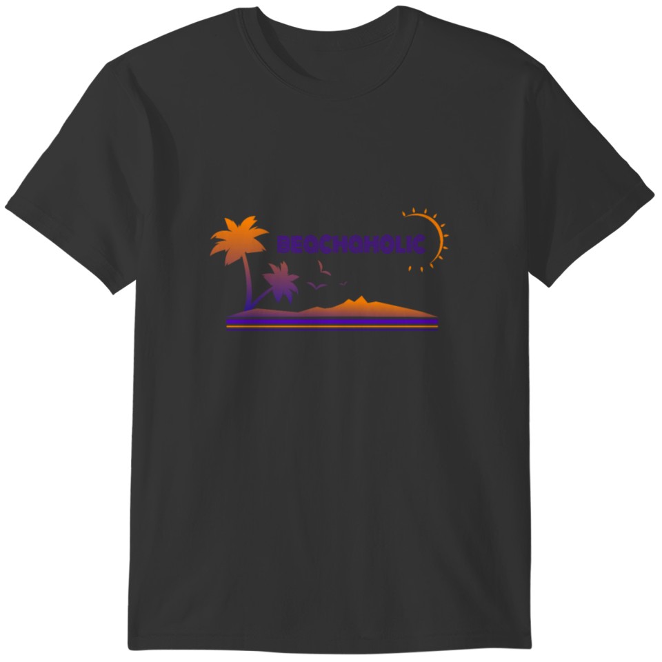 Beach Lover Beachaholic Palm Tree T-shirt