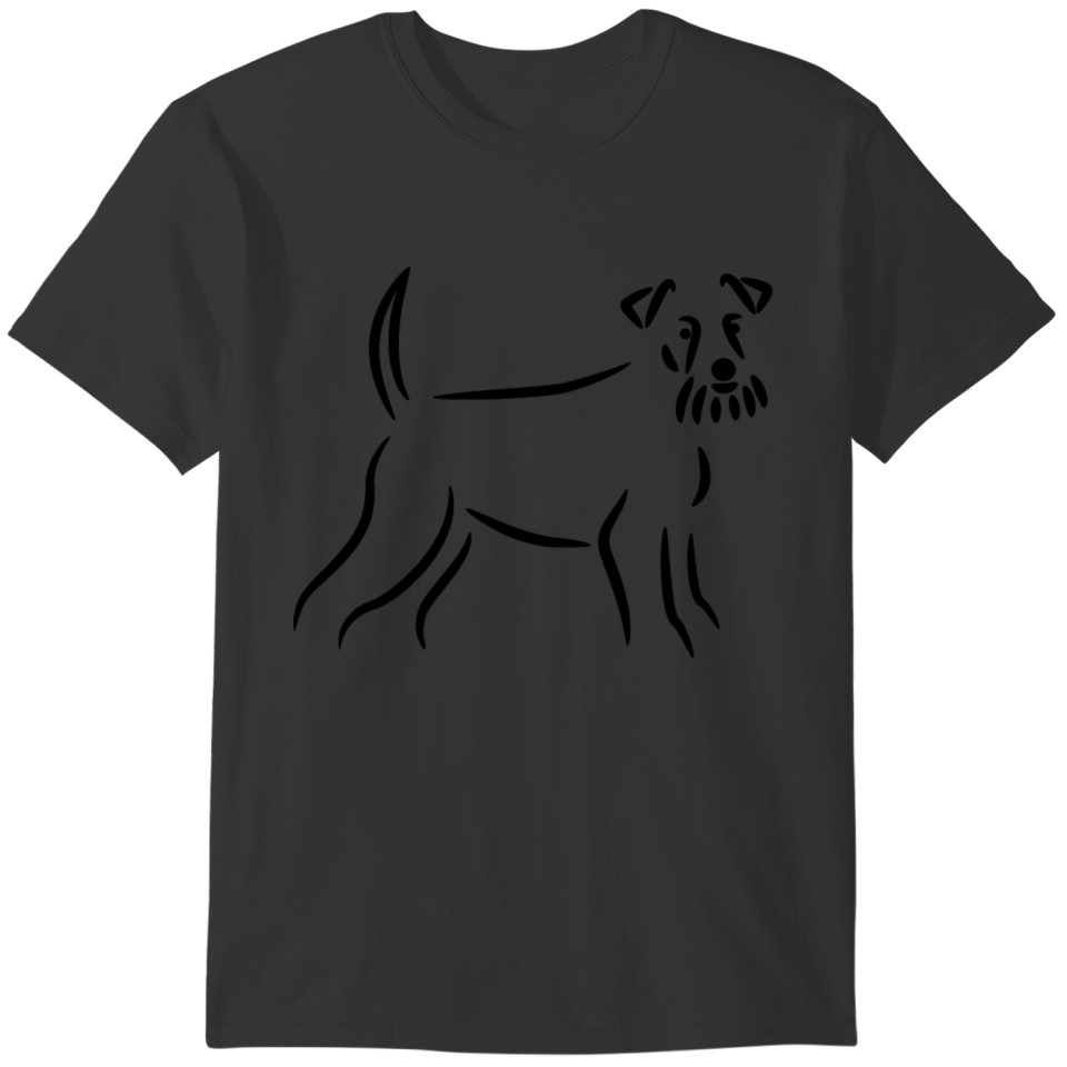 Schnauzer Dog Drawing T-shirt