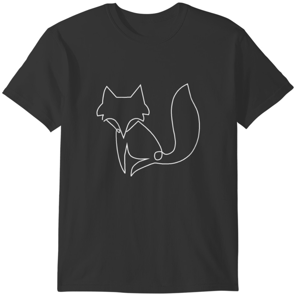 One Line Cute Fox Forest Animal Lover Gift T-shirt