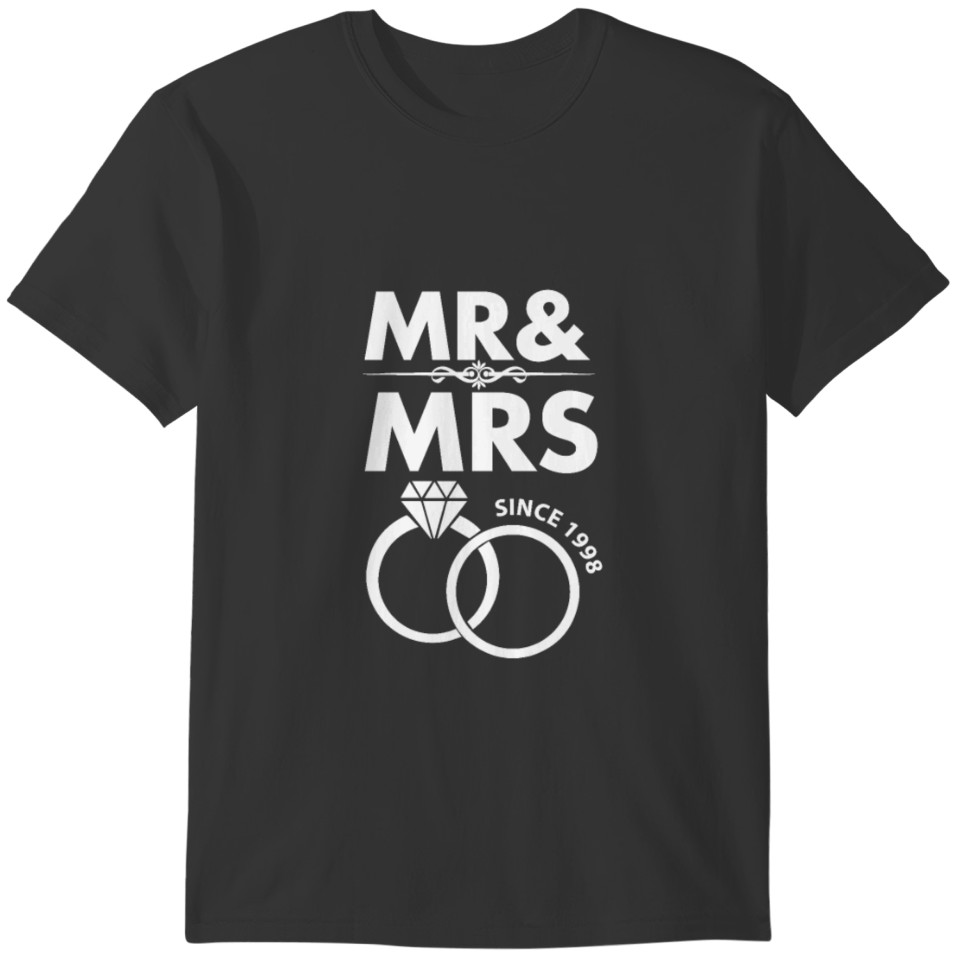 Mr and Mrs Since 1998 Wedding Anniversary T-shirt