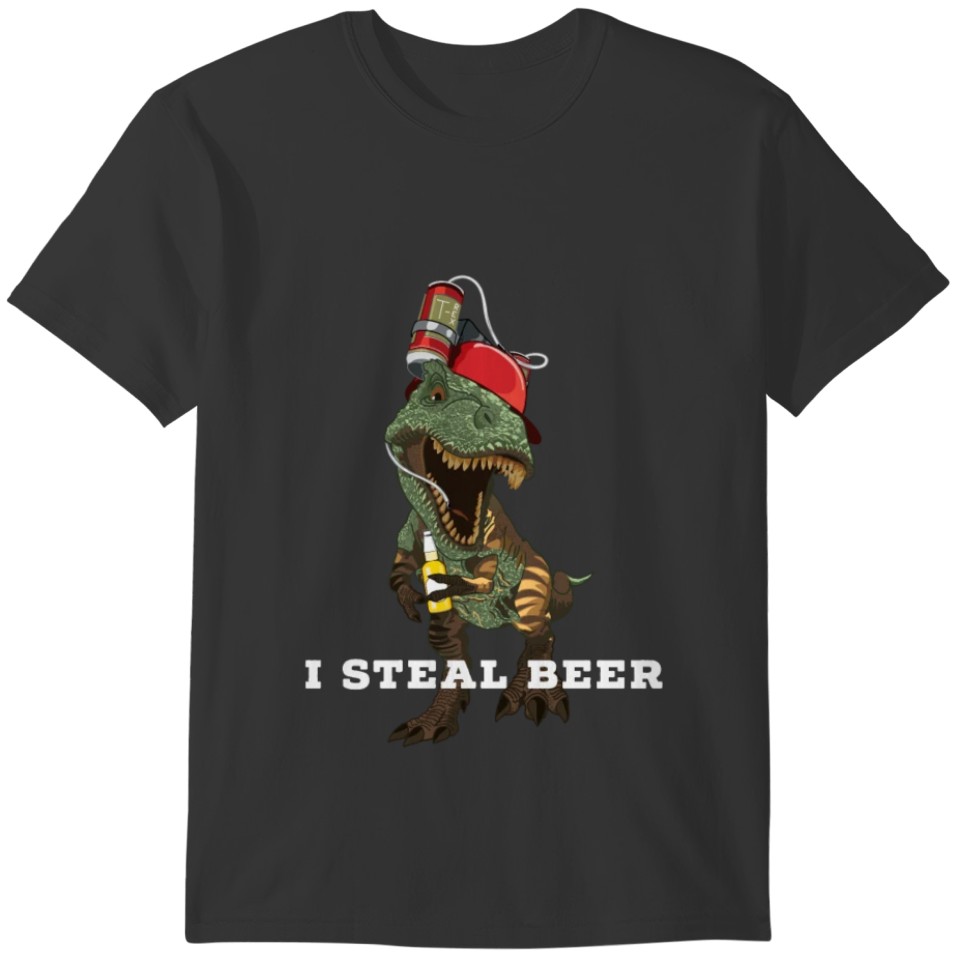 Dino steals beer dinosaur beer gift T-shirt