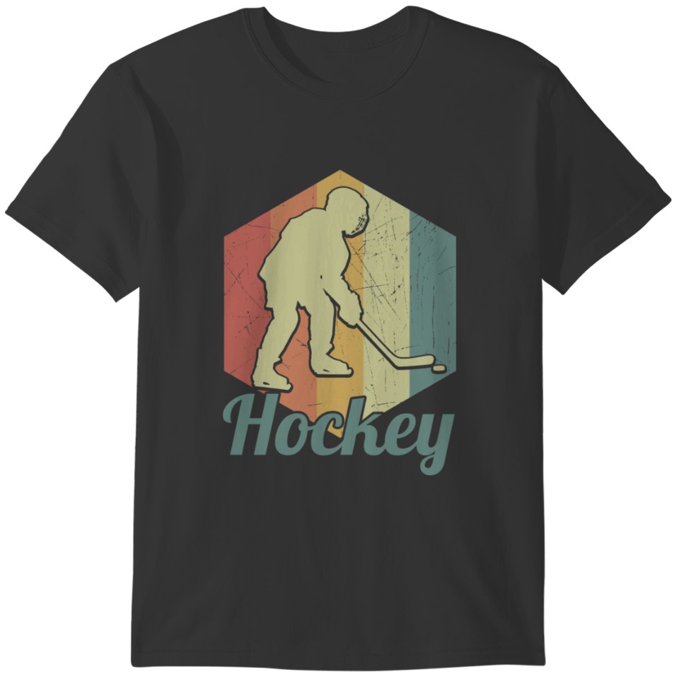 Hockey Player Retro Vintage Cool Gift T-shirt