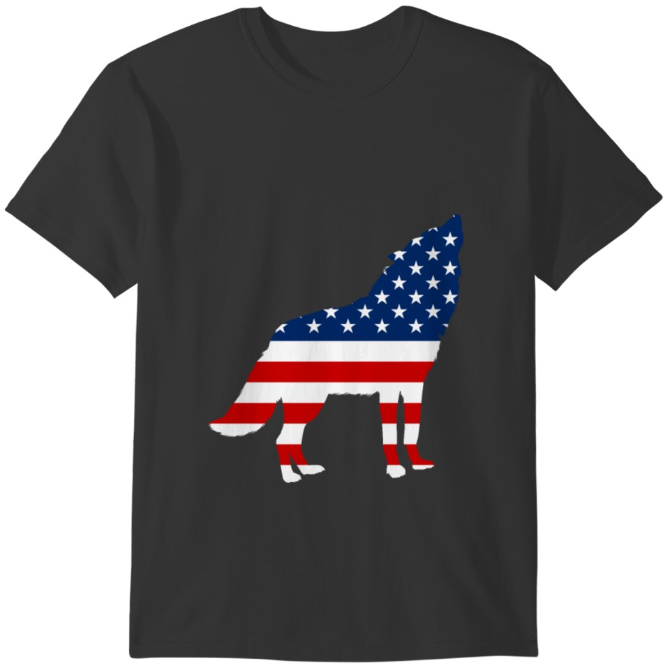 Fourth of July Shirt USA Flag Wolf Patriotic 4th T-shirt