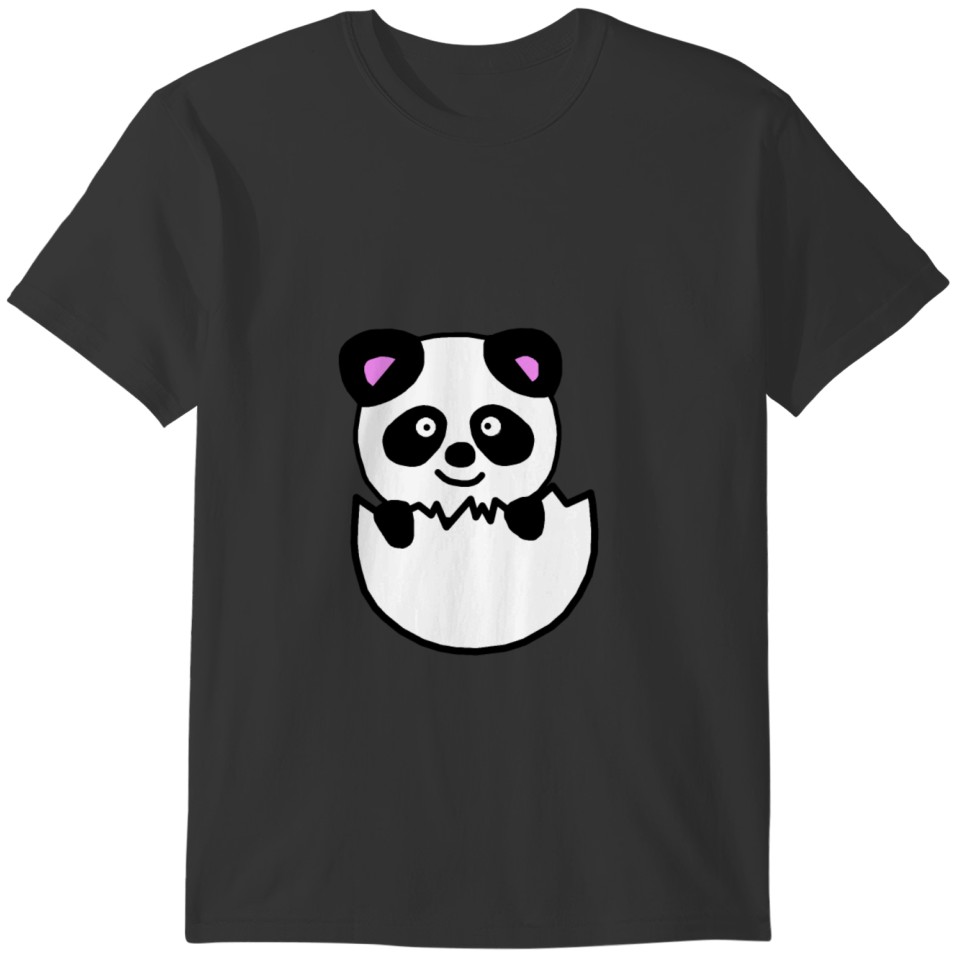 Sweet panda on the egg sled funny gift T-shirt