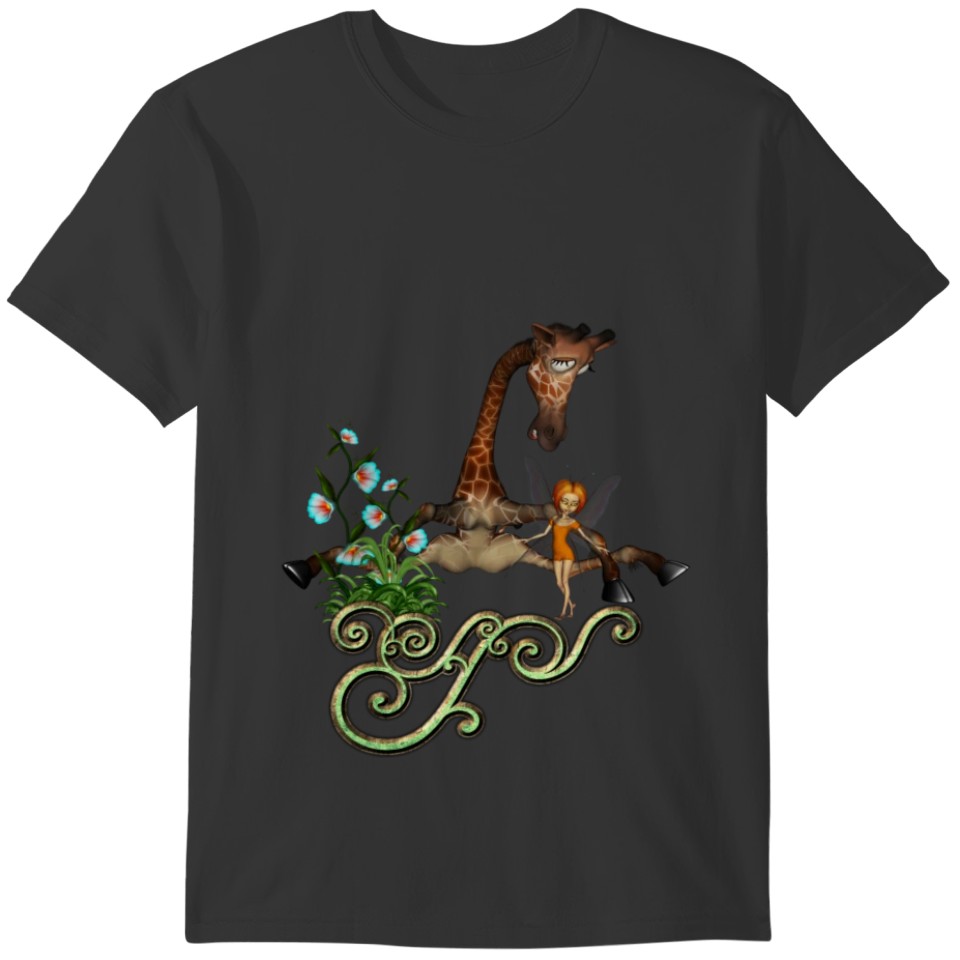 Cute giraffe with fairy T-shirt