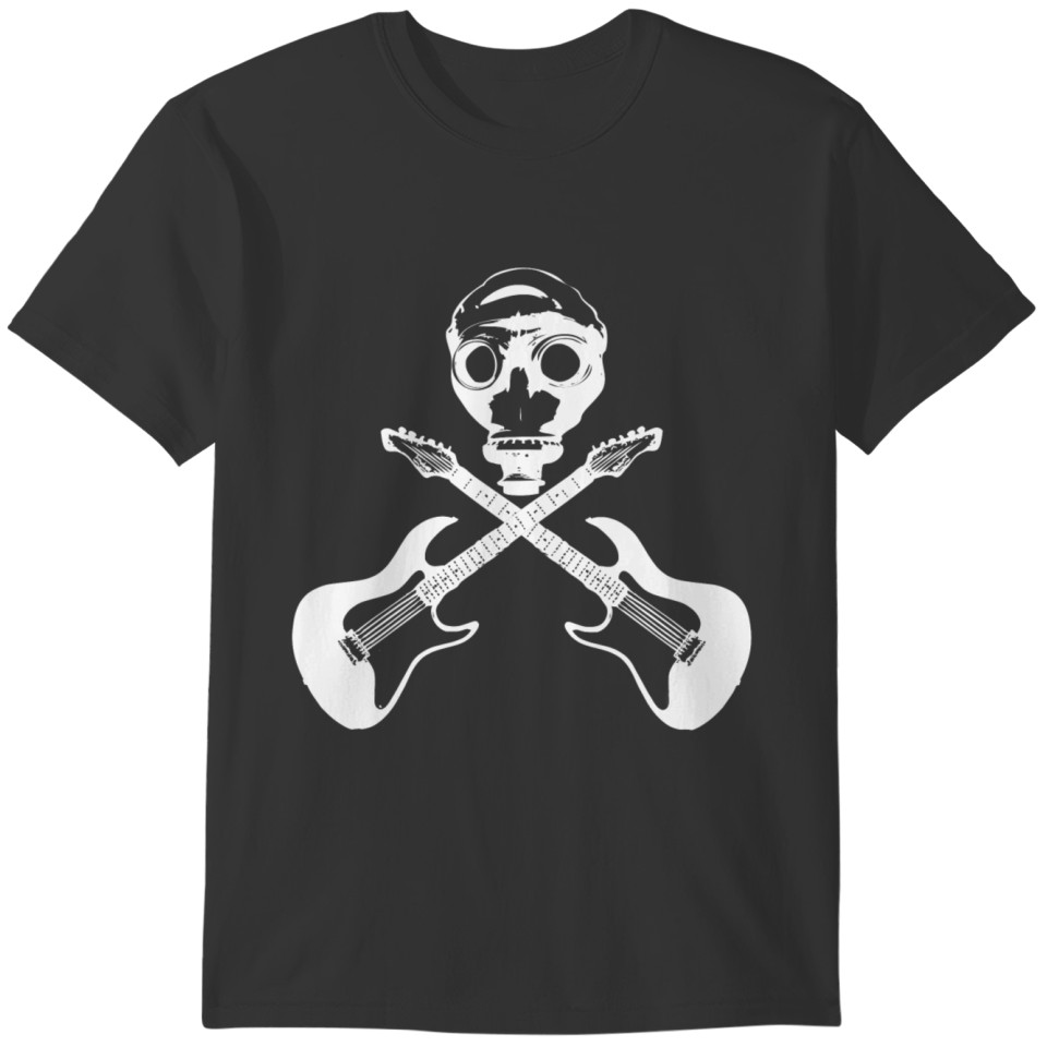 Gas mask and guitar T-shirt