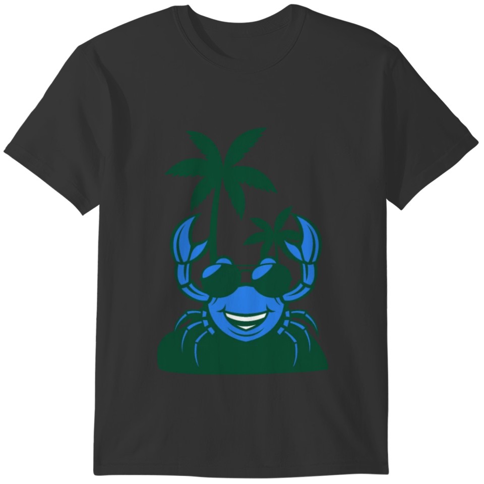 Cool Crab with sunglasses on a lonely island T-shirt