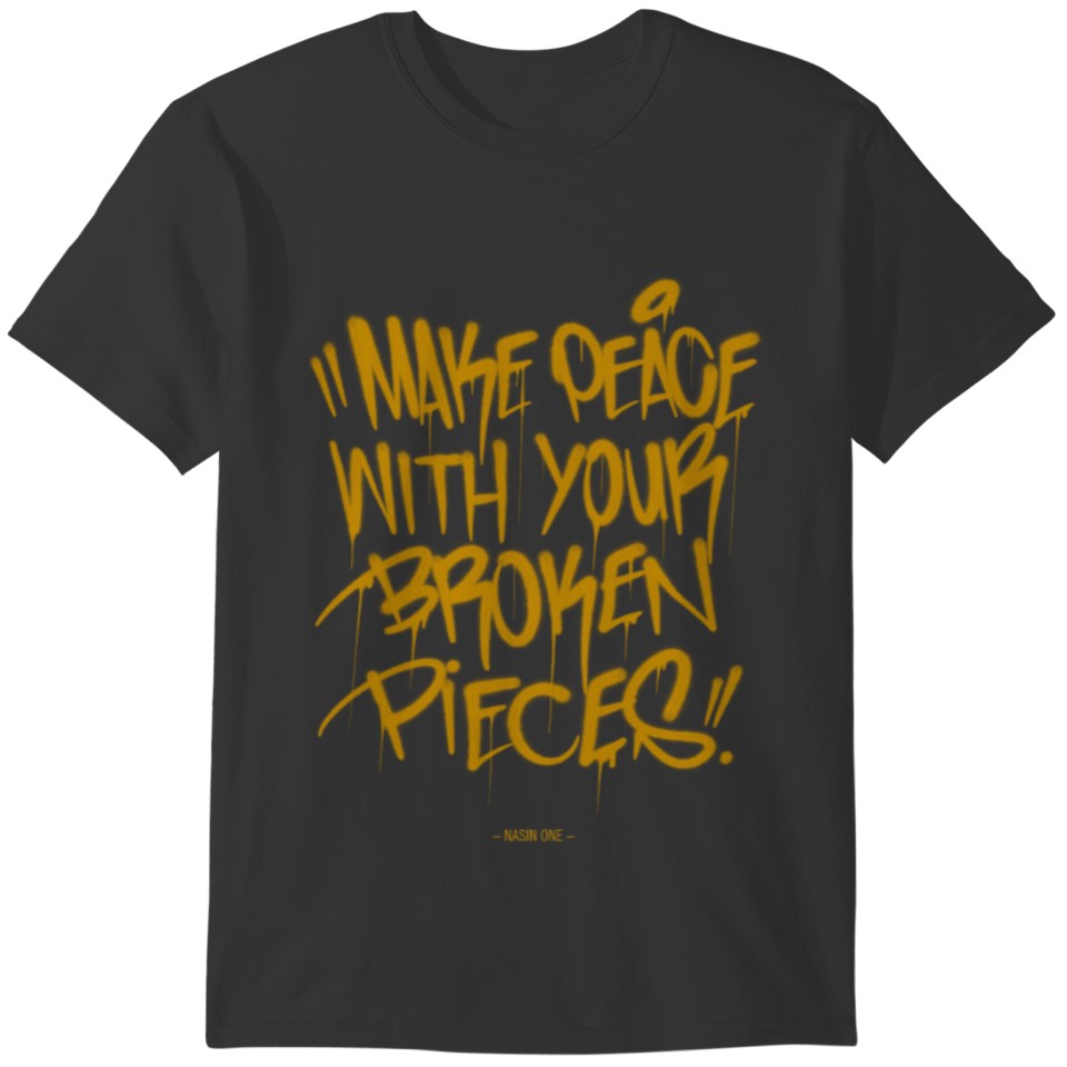 MAKE PEACE gold T-shirt
