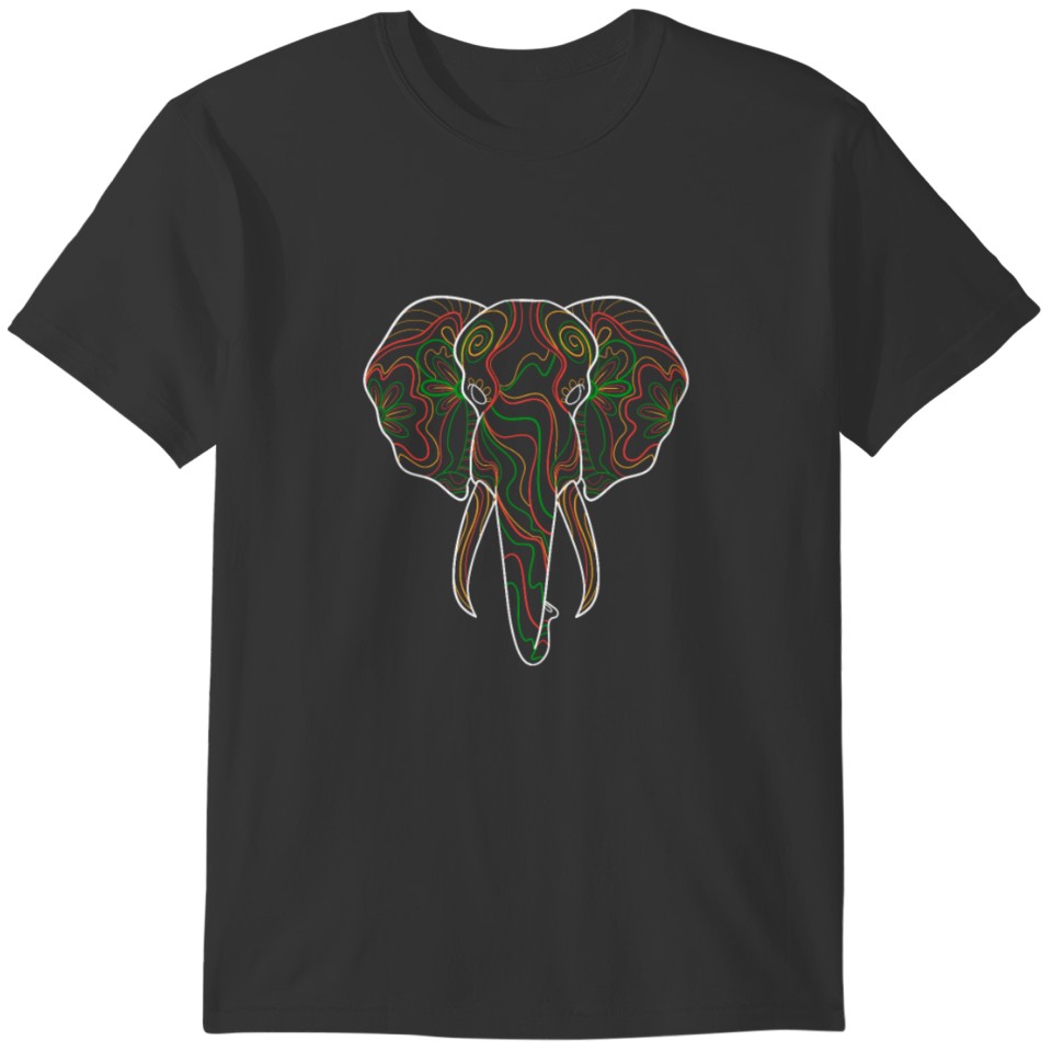 Elephant Aesthetic Colourful Print Yoga Gift Idea T-shirt