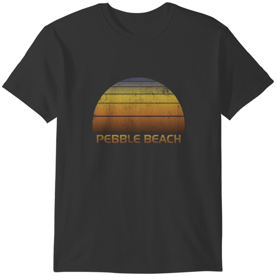 Vintage Sunset Family Vacation Souvenir Pebble T-shirt