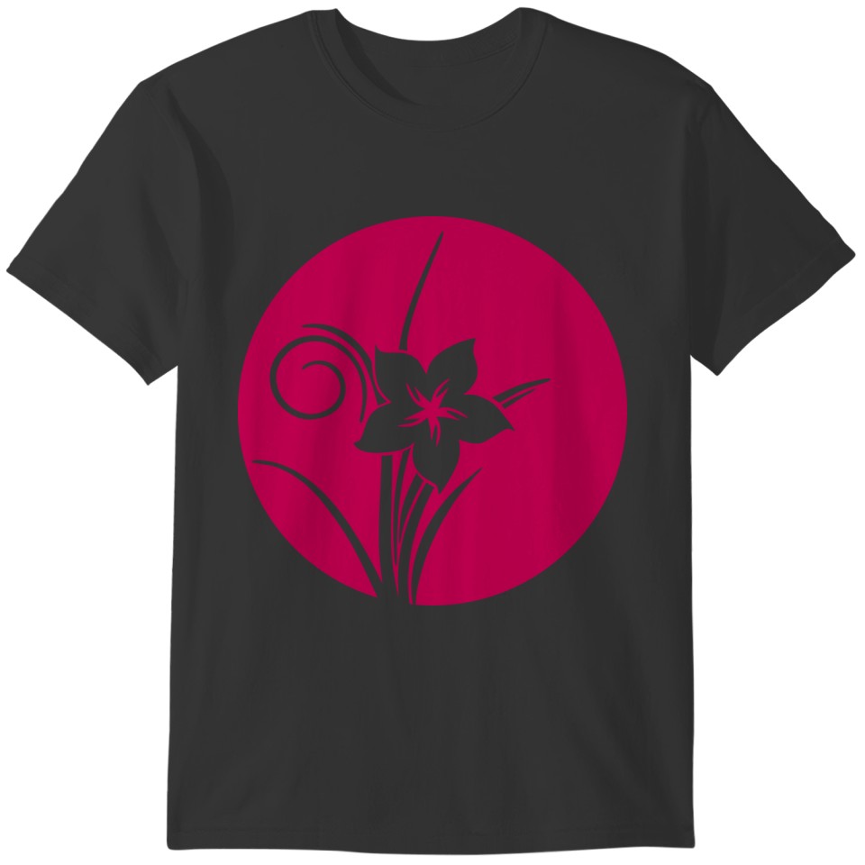 Flower inverted circle T-shirt