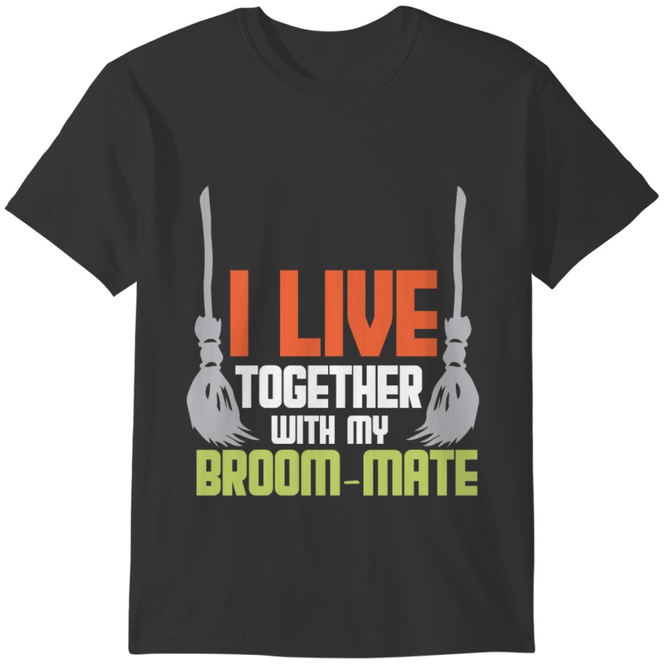 Broom-Mate Witch Halloween Girl T-shirt