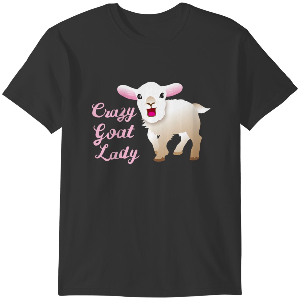 Crazy goat lady with cutest white goat T-shirt