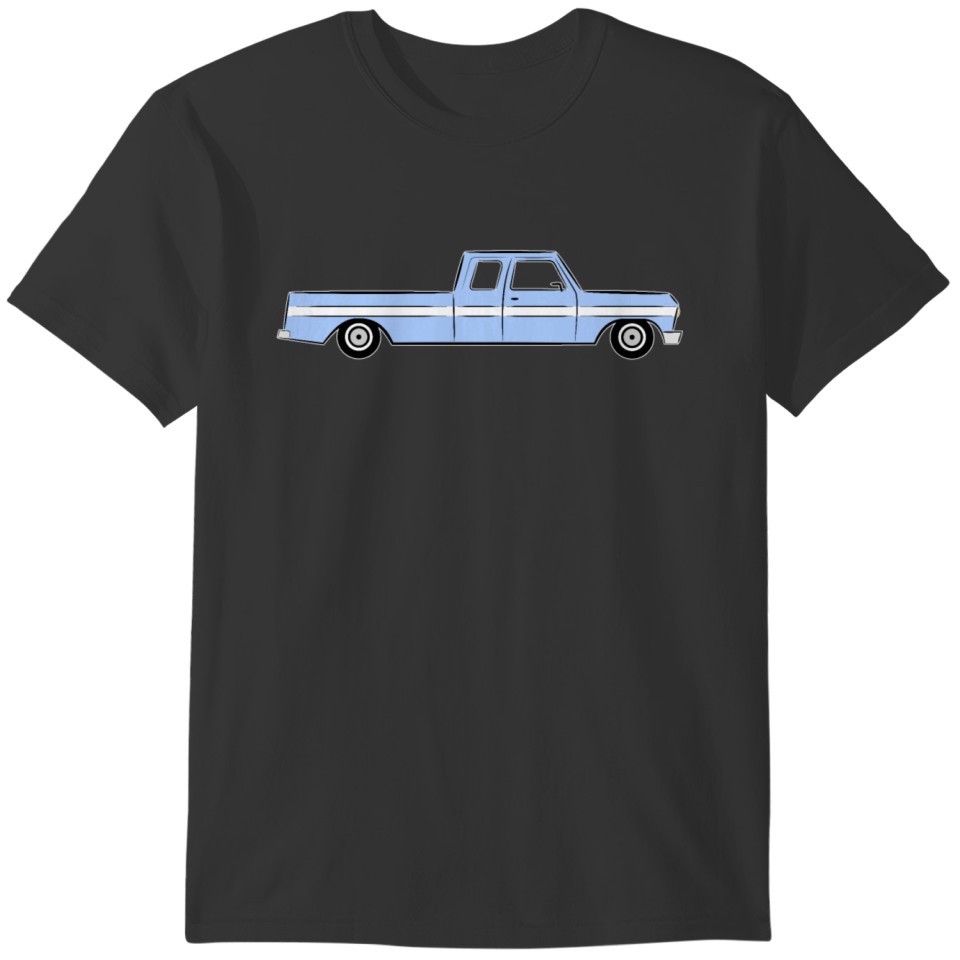 Classic Pickup Truck blue - white outline T-shirt