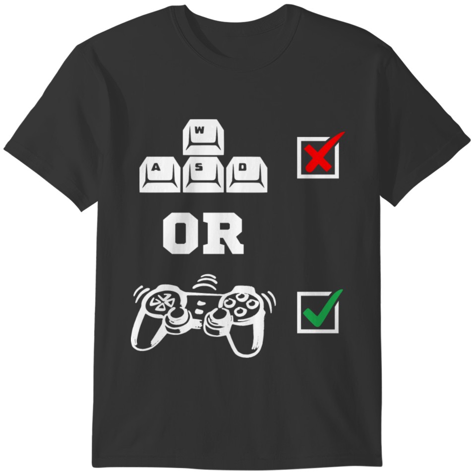 Gamer: computer or controller - white T-shirt