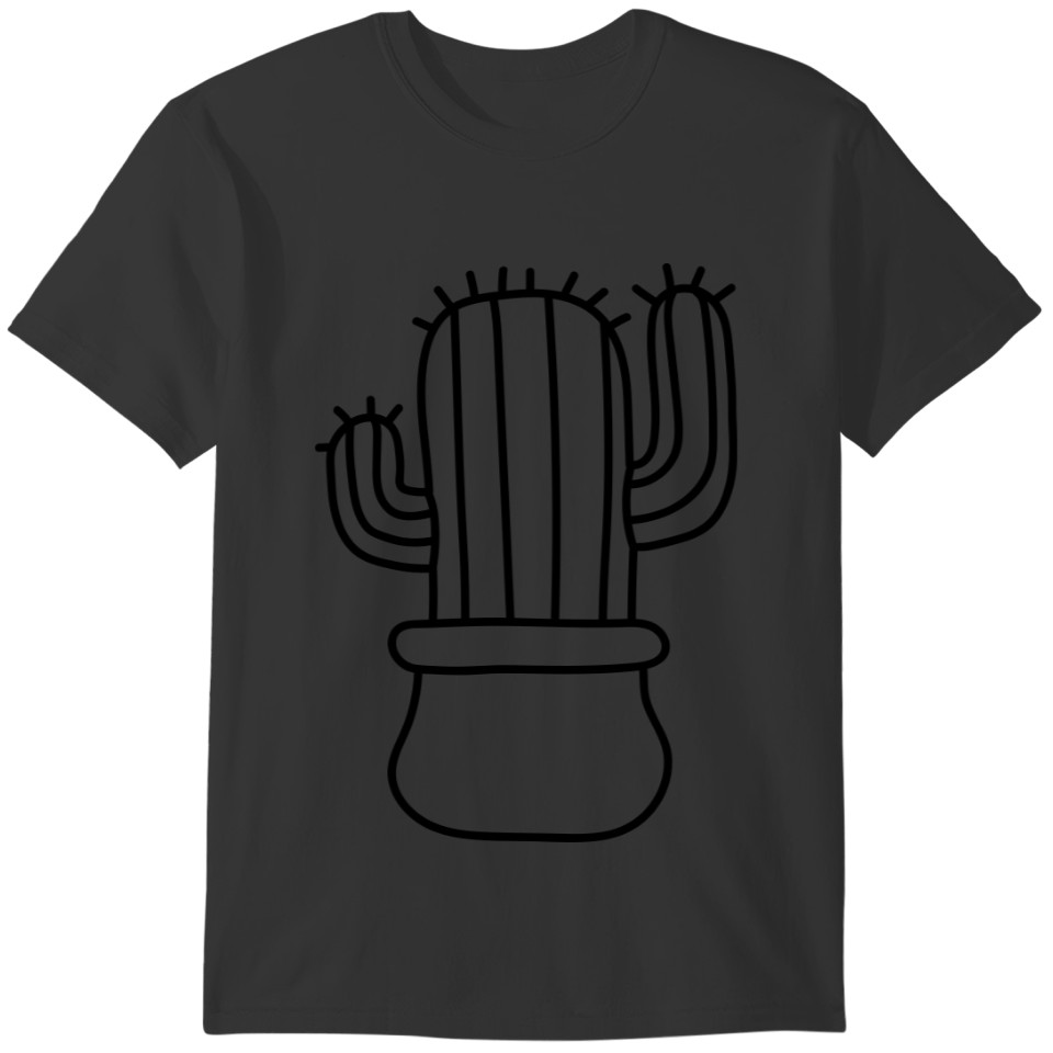 cute little cactus in pot garden gardener spiked p T-shirt