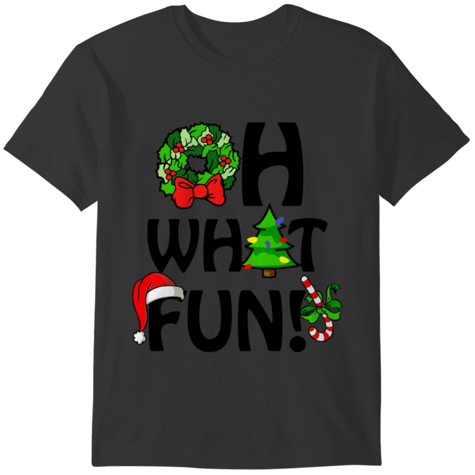 Oh What Fun Christmas Tree Wreath gift for men T-shirt