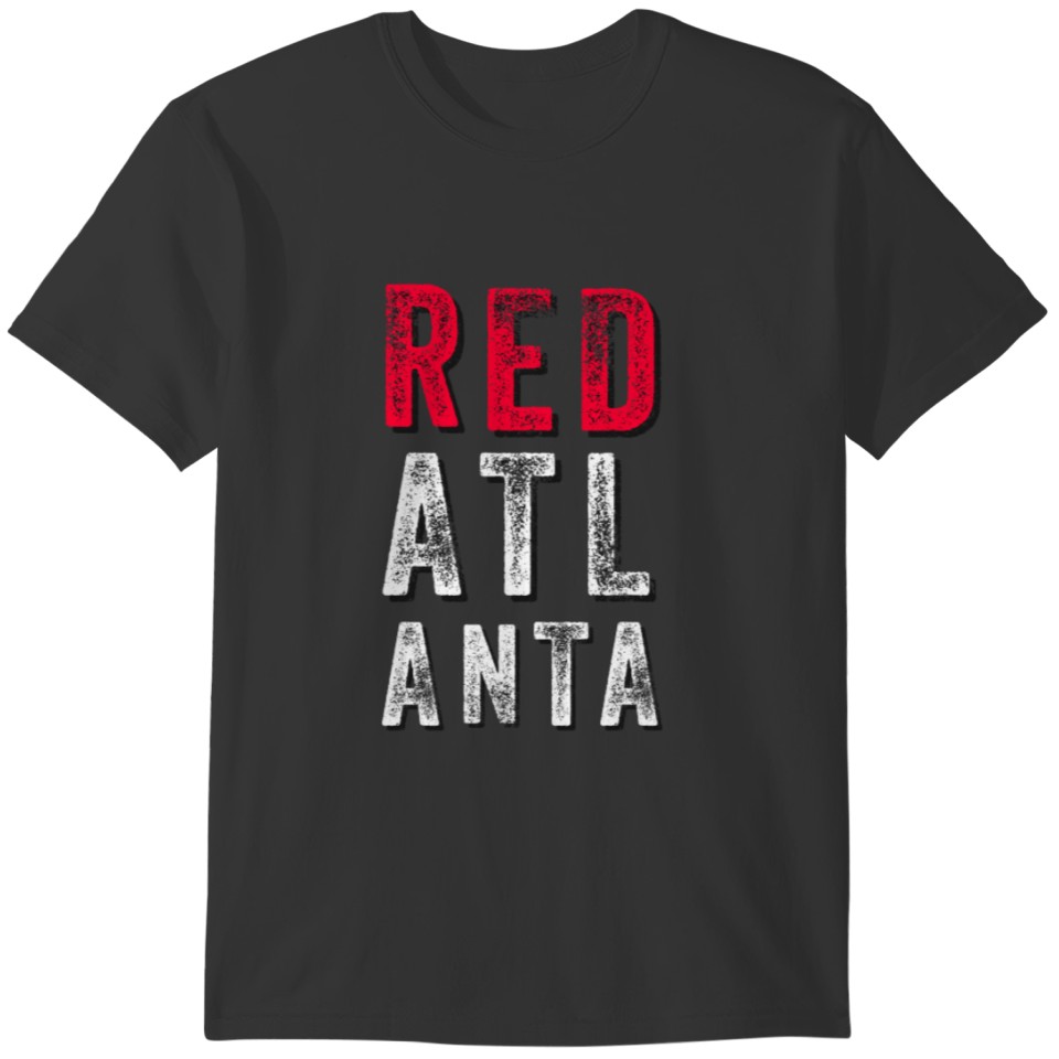 Red Atlanta Stacked T-shirt