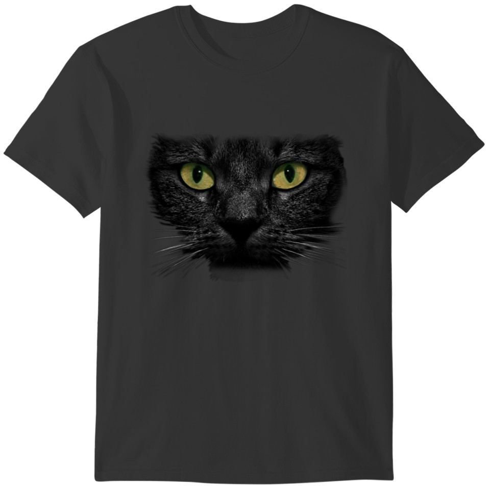 Graphic Black Cat Face Cat Lover T-shirt