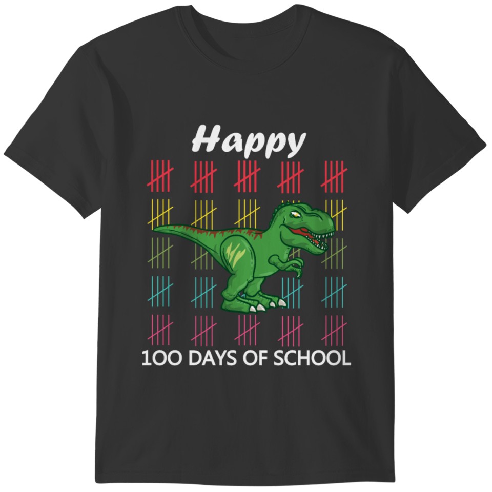 happy 100 days of school t rex shirt 01 T-shirt