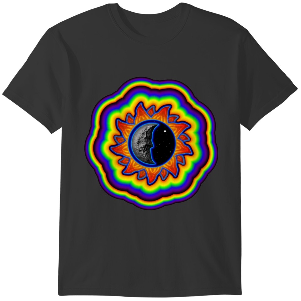 abstract rainbow sun T-shirt