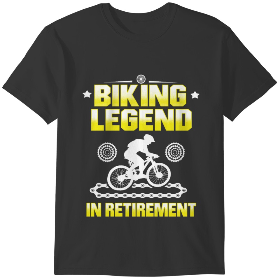 Biking Legend in Retirement Pensioner Bike T-shirt