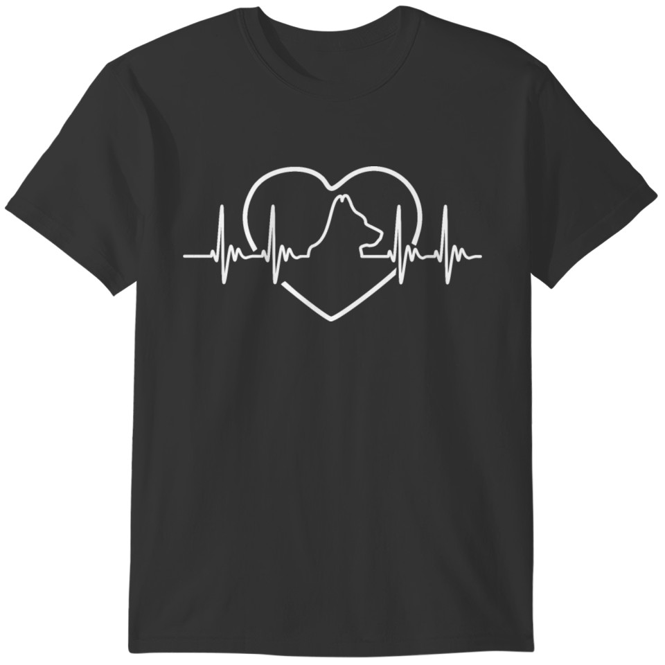 Dogs heart pulse gift bright design T-shirt