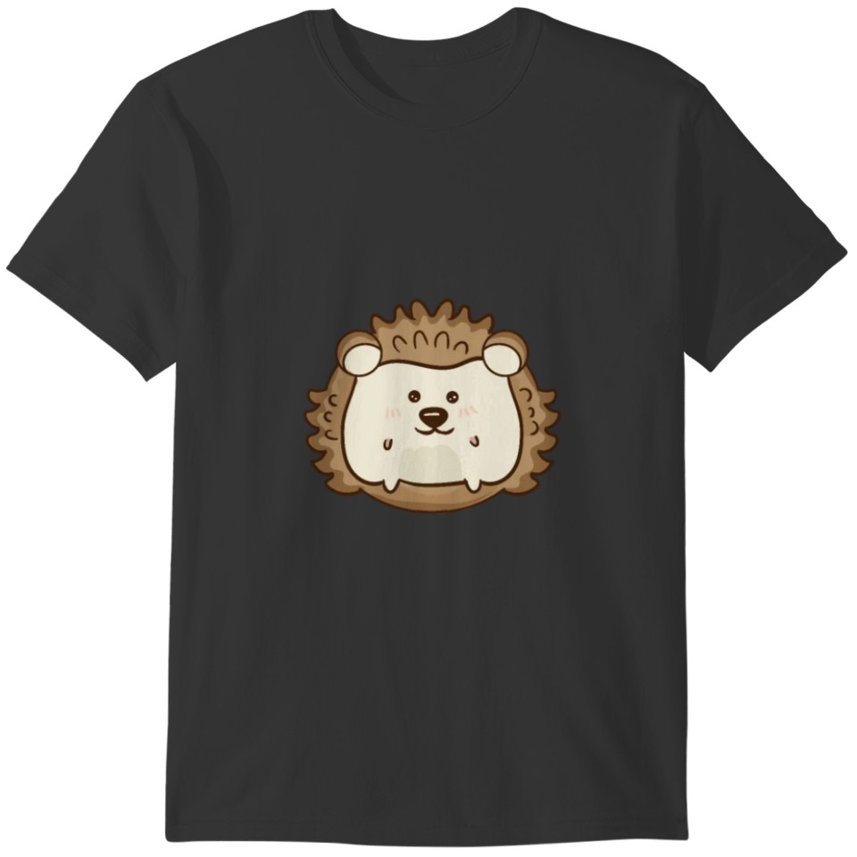 Cute cute hedgehog motif T-shirt
