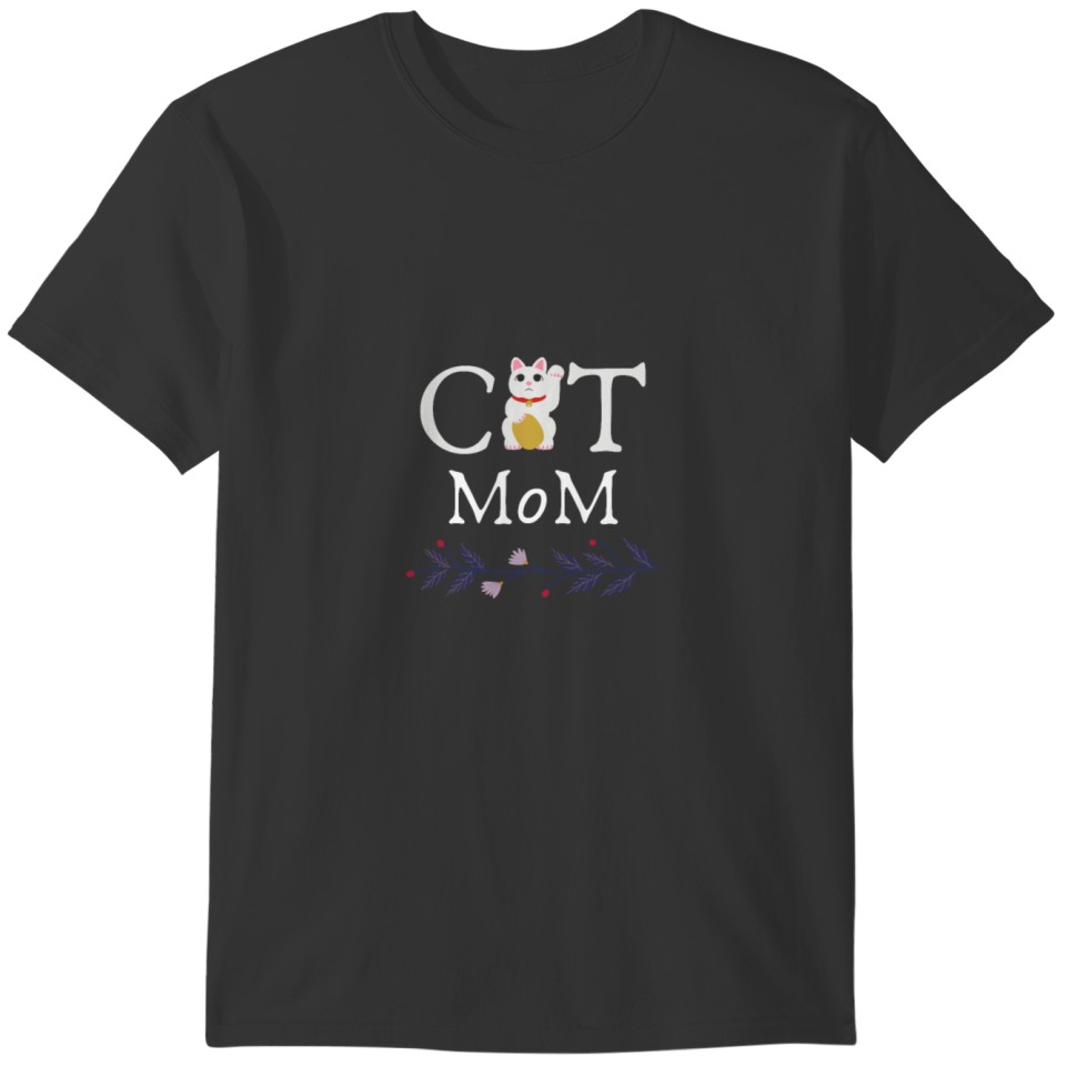 Cat Mom T-shirt Gift Women Sister Mother Daughter T-shirt