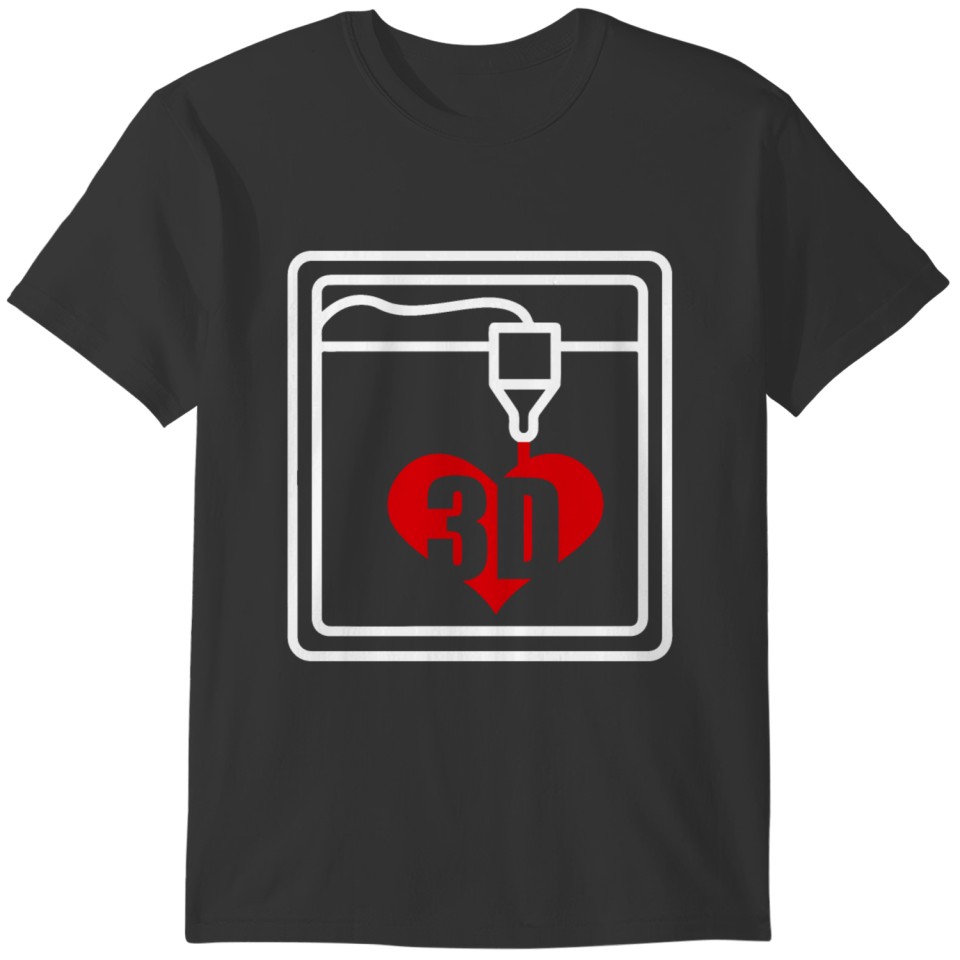 3D Printing 3D Love Heart Funny Gift Idea T-shirt