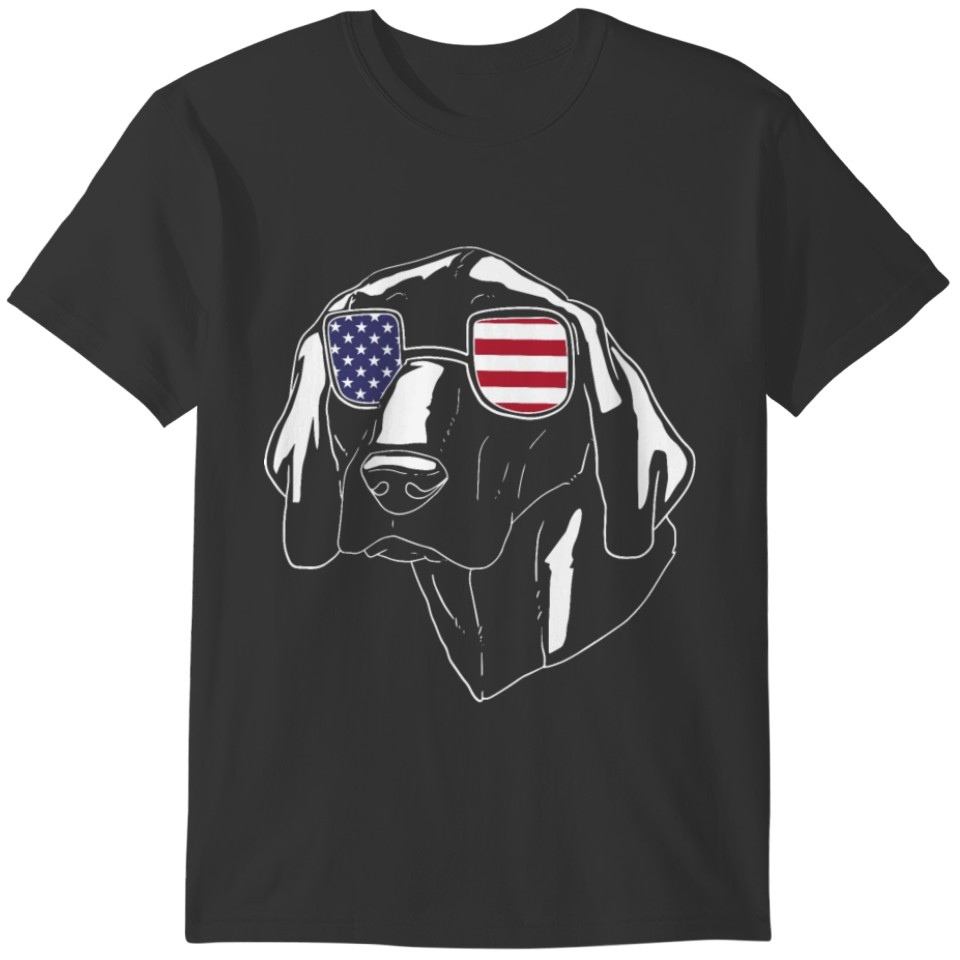 Vizsla Dog USA Flag T-shirt