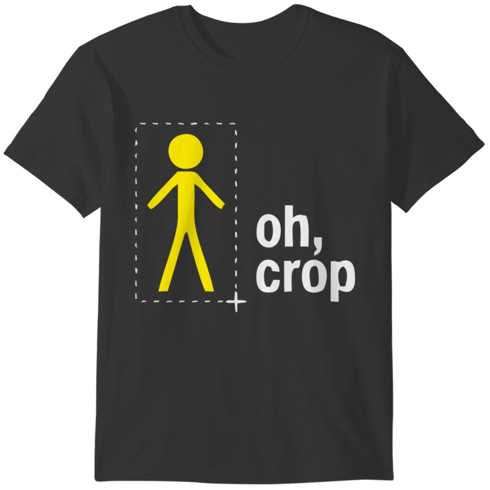 oh, crop man photography camera design image T-shirt