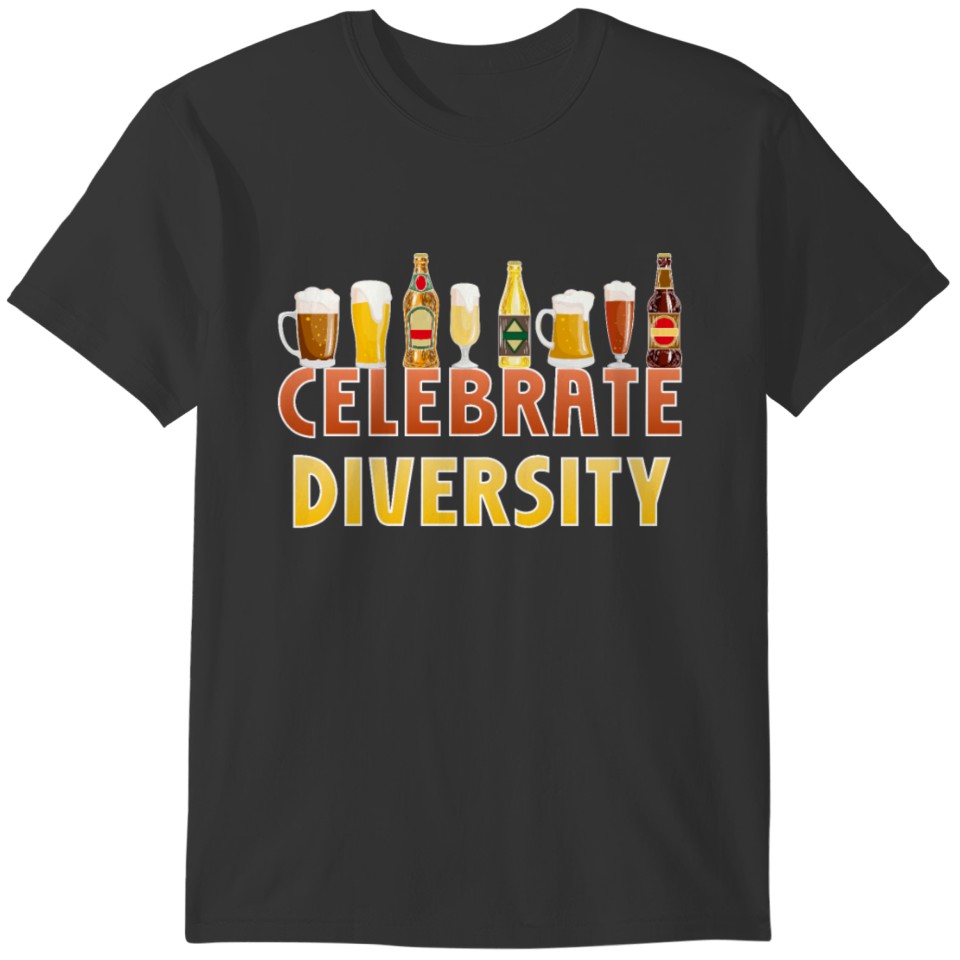 Celebrate Diversity Craft Beer Drinking IPA Beer L T-shirt