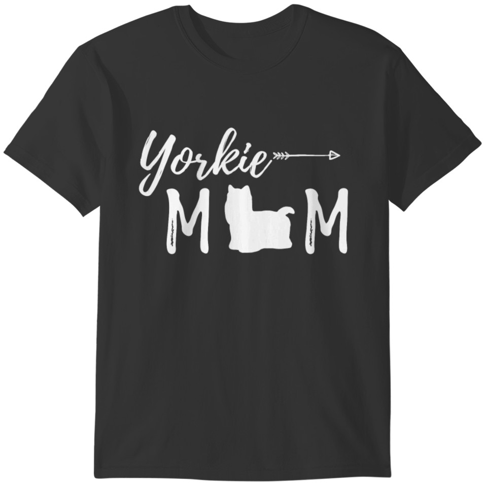 Yorkie Mum dog animals lover arrow T-shirt