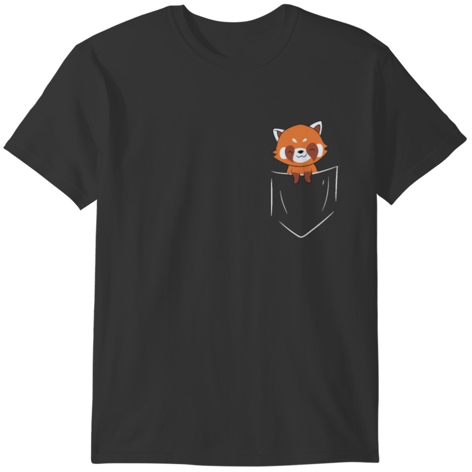 Red Panda In A Pocket Funny Panda TShirt T-shirt