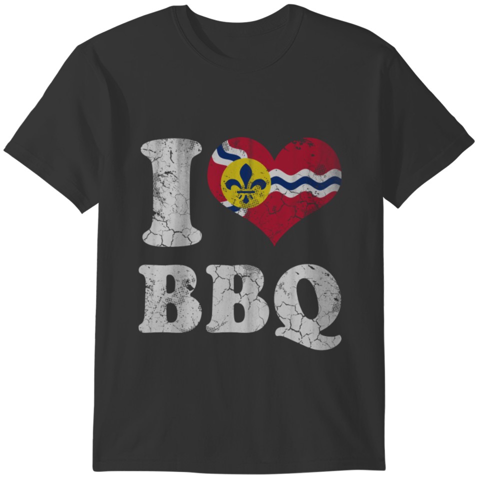 I Heart Love St Louis BBQ Barbecue Grilling T-shirt