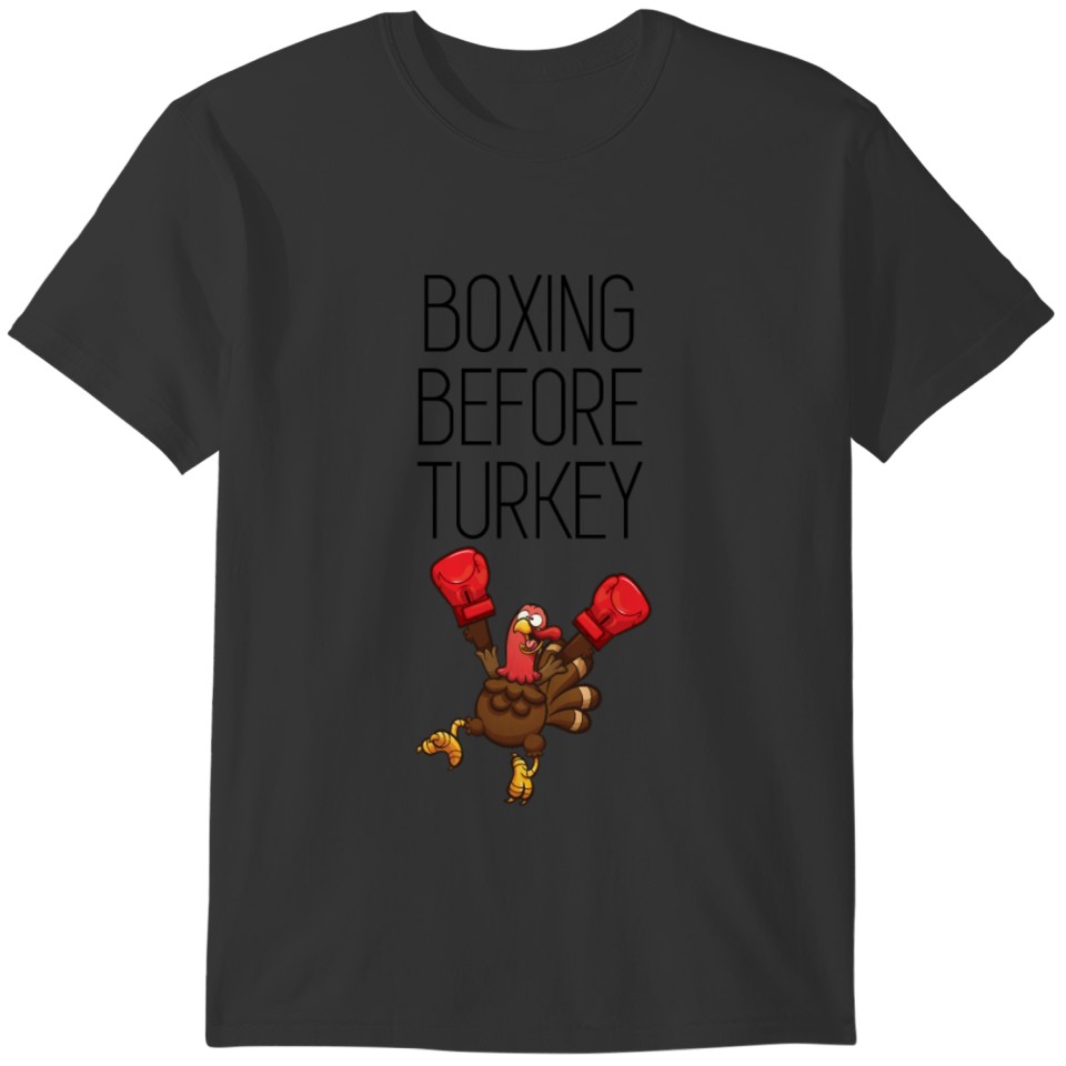 Boxing Before Turkey Funny Thanksgiving Fitness Gi T-shirt