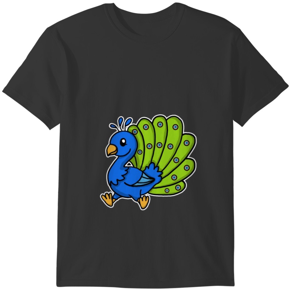 Cute Colorful Peacock Animal Peafowl Bird Gift T-shirt