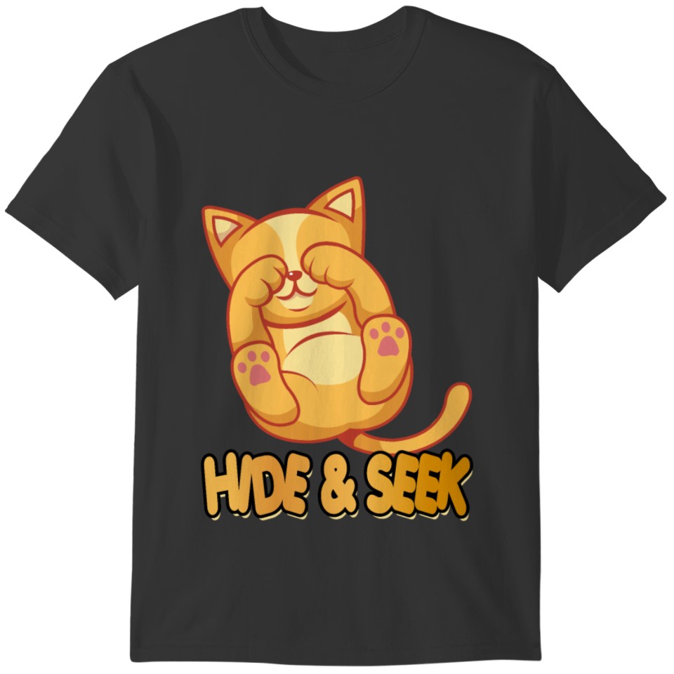 Cute cat hiding game kittens T-shirt