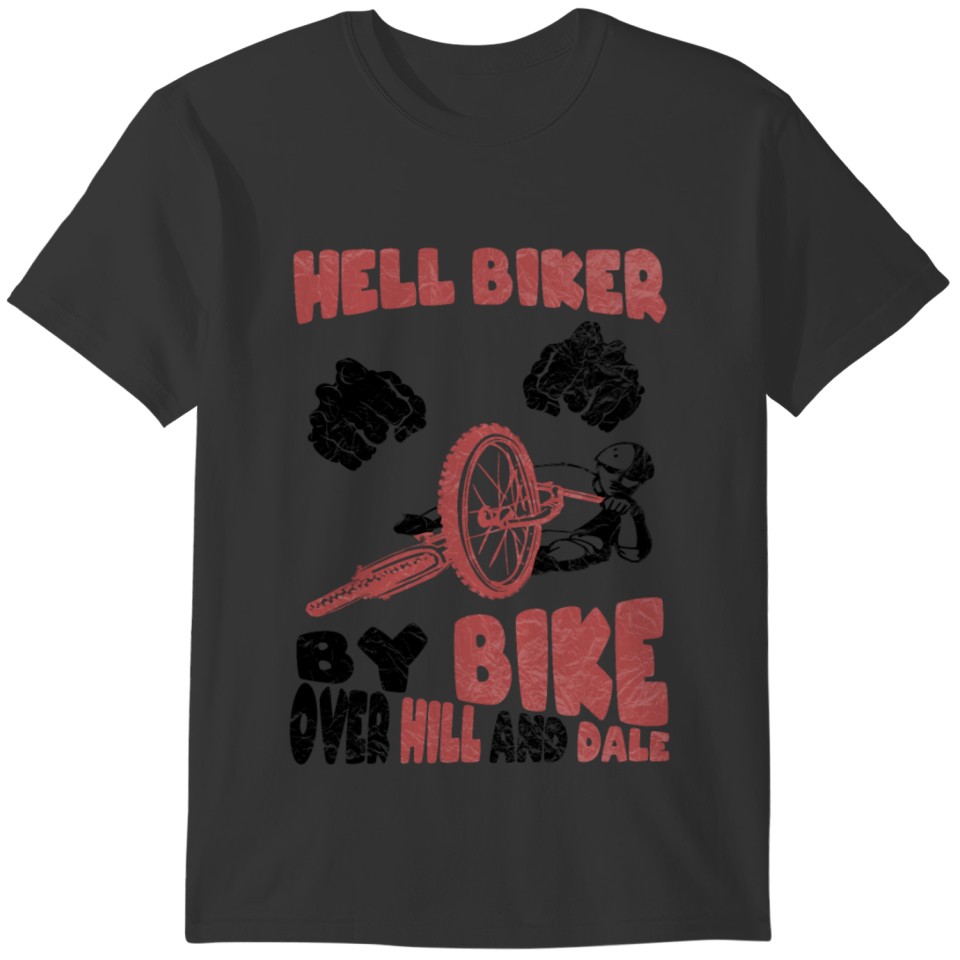 Bicycle through mountain and valley mountain biker T-shirt