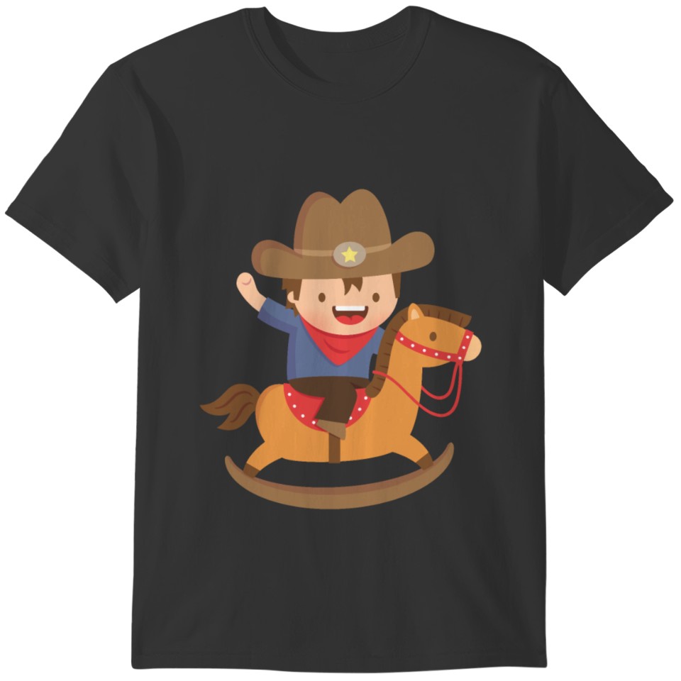 Cute Cowboy on Rocking Horse T-shirt