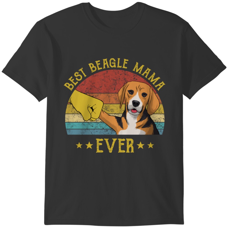 Best Beagle Mama Ever Dog Mom Retro Vintage Gift T-shirt