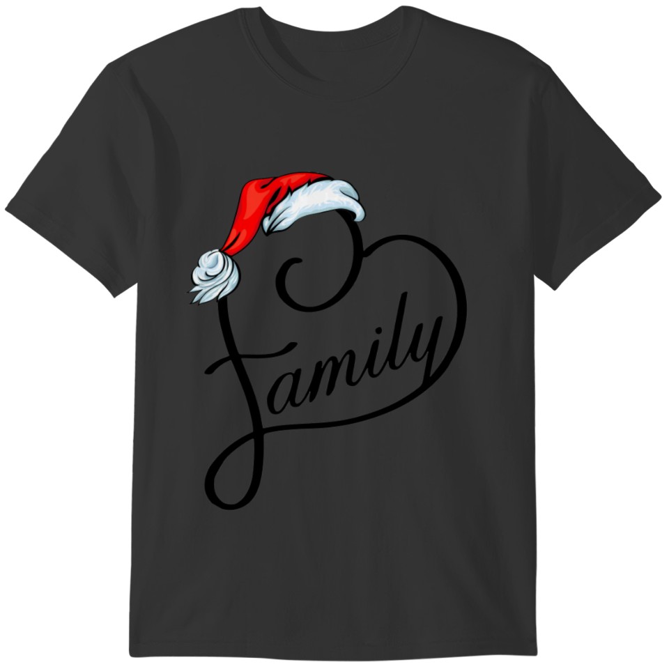 Santa Family Heart T-shirt