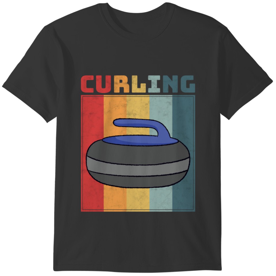 curling curling stick shooting stick shooter retro T-shirt
